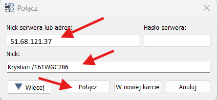 Łączenie z serwerem
